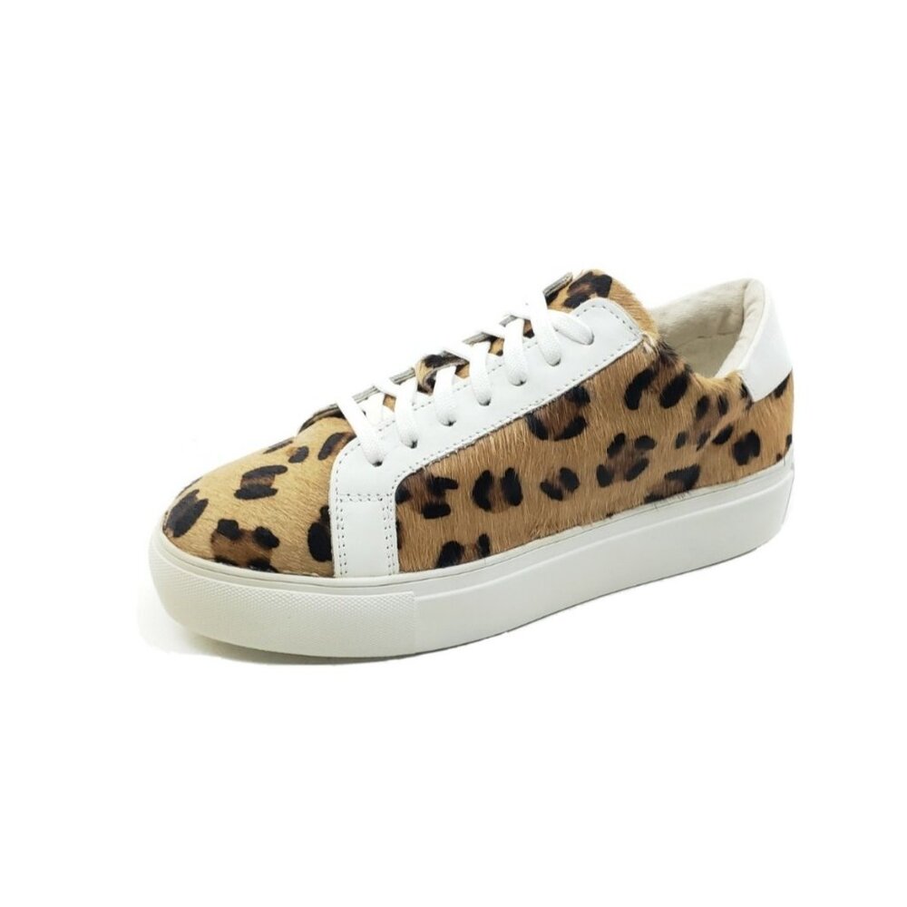 Myra Leopard Hairon Platform Sneakers Womens Calf Hair Size EU 38 US 7.5-8